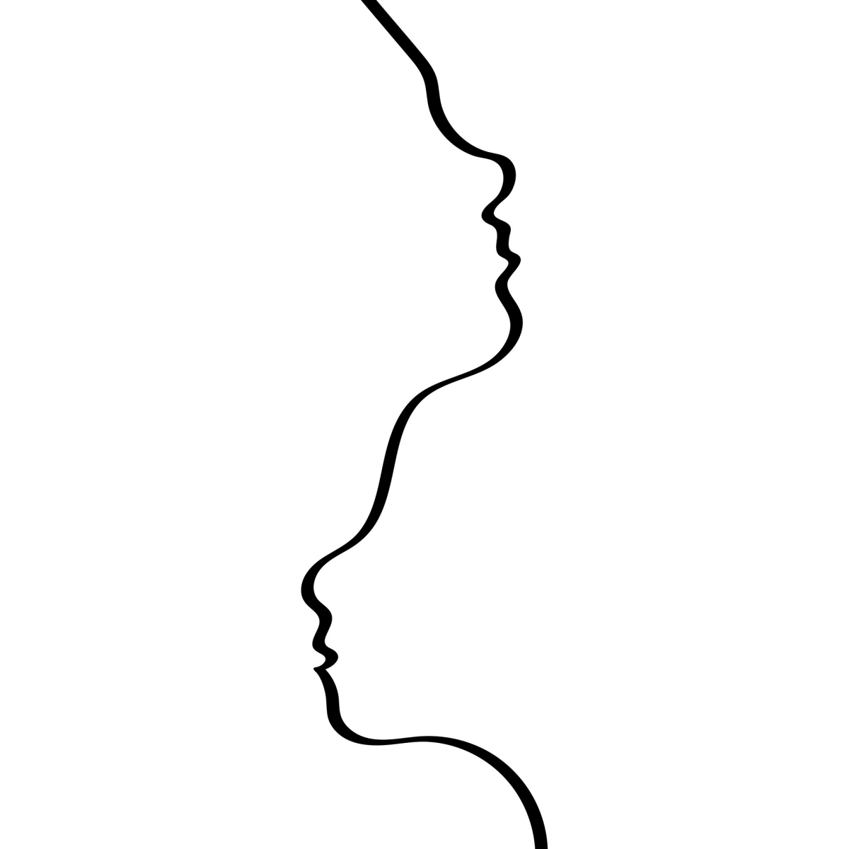 dessin minimaliste visage contours lignes couple amour art aesthetic