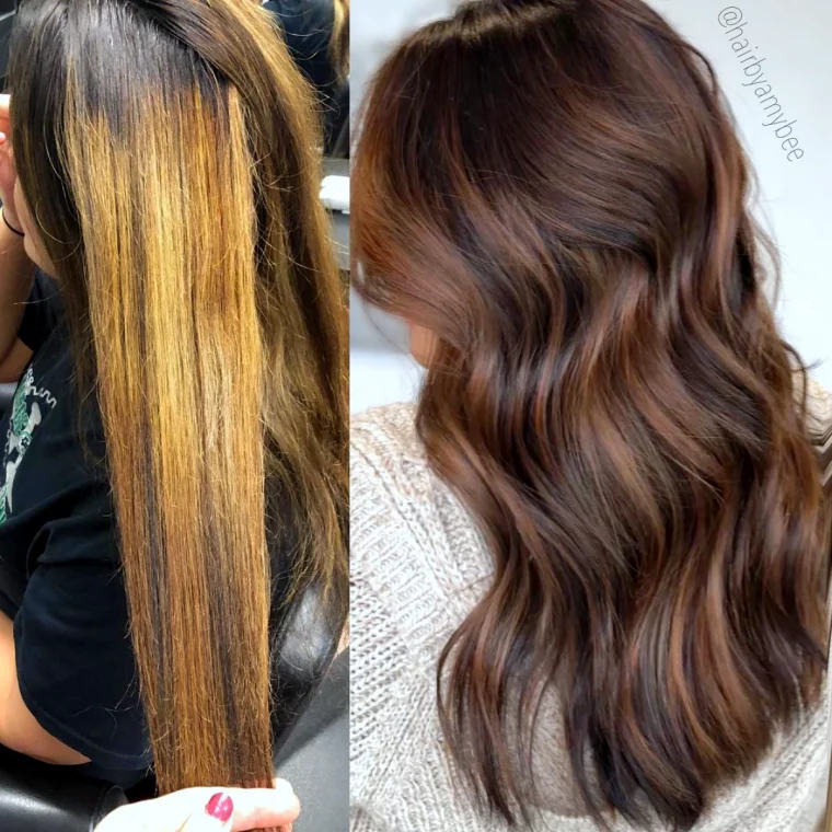 femme brune balayage renverse