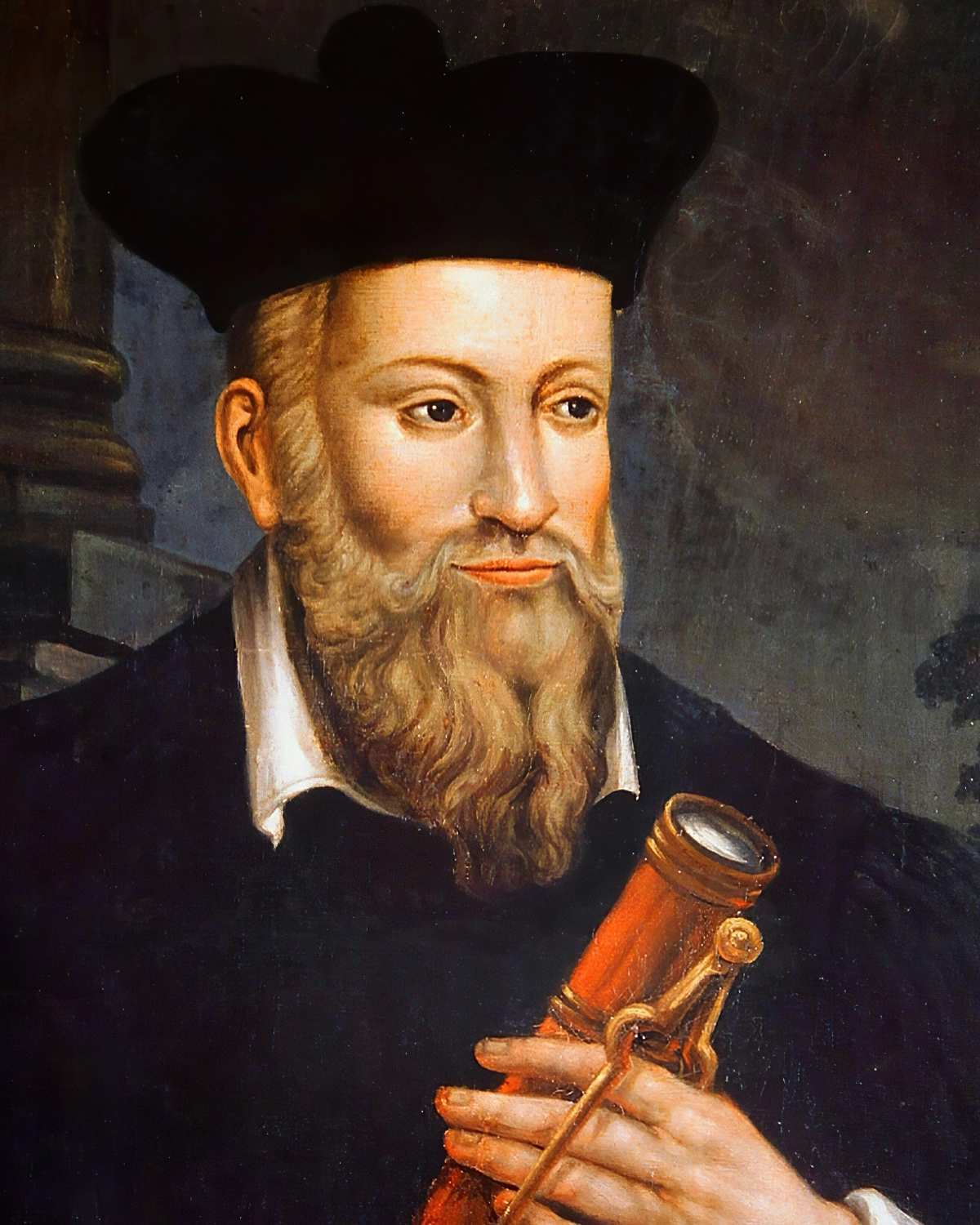 portrait nostradamus barbe homme visage peinture prophete francais