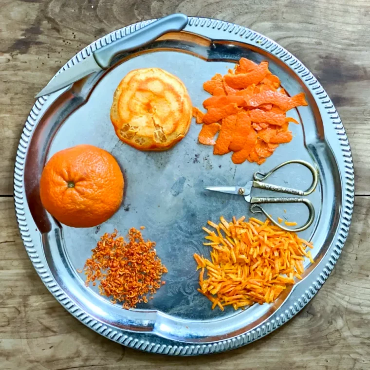 quels sont les bienfaits de la peau d orange dans le jardin ciseau et plateau en argent
