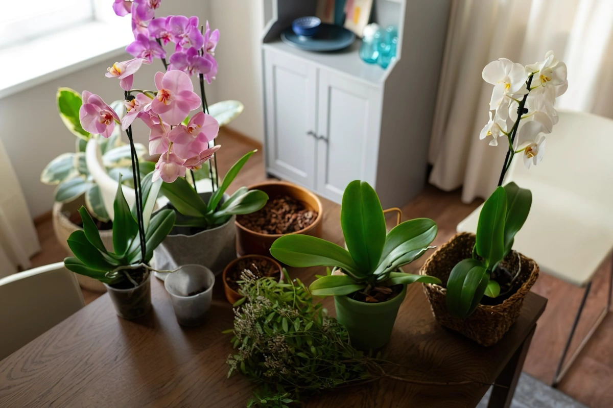 rempoter orchidee racines aeriennes pots plastiques cache pot tresse