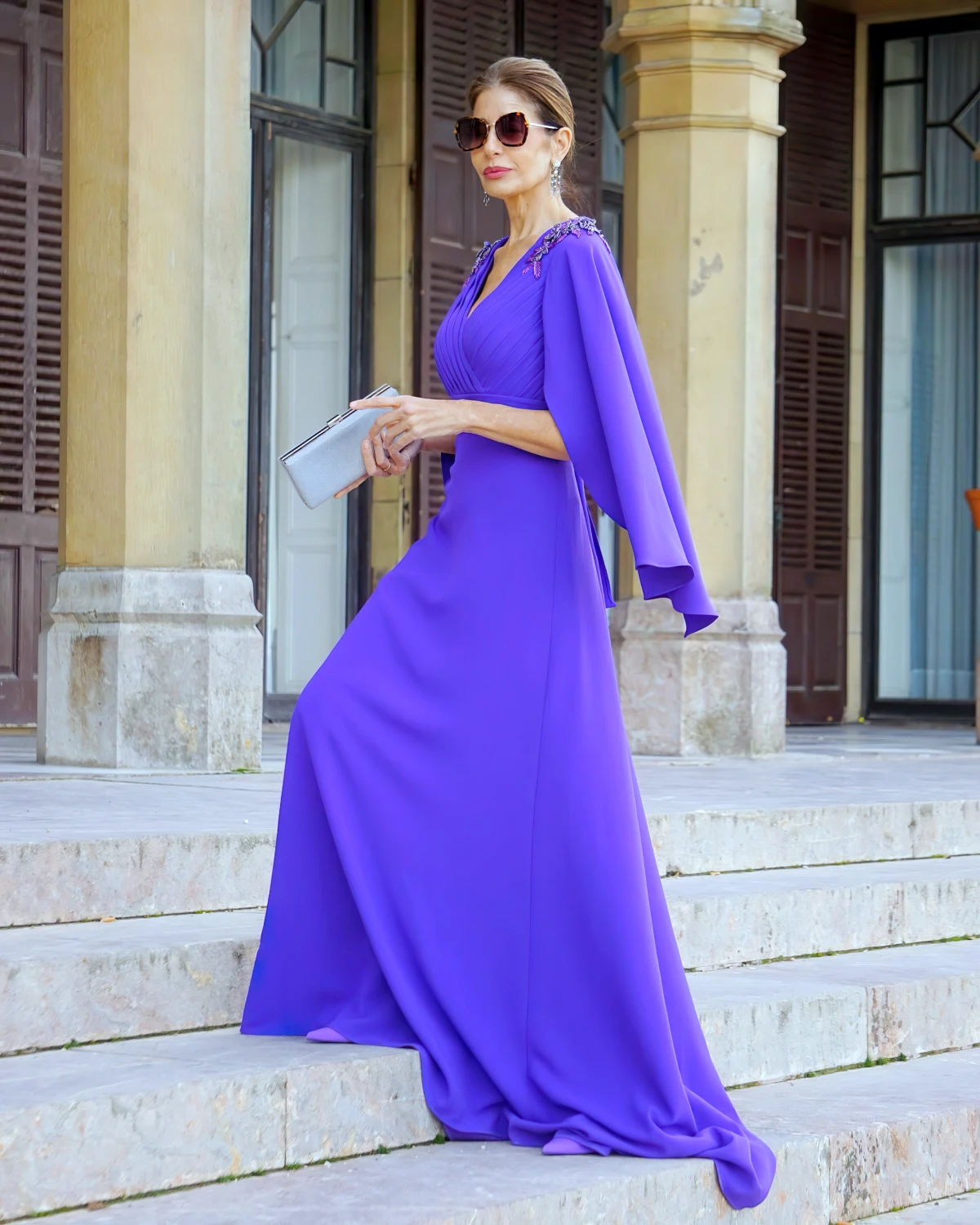 robe de ceremonie bleu longue mode femme 60 ans