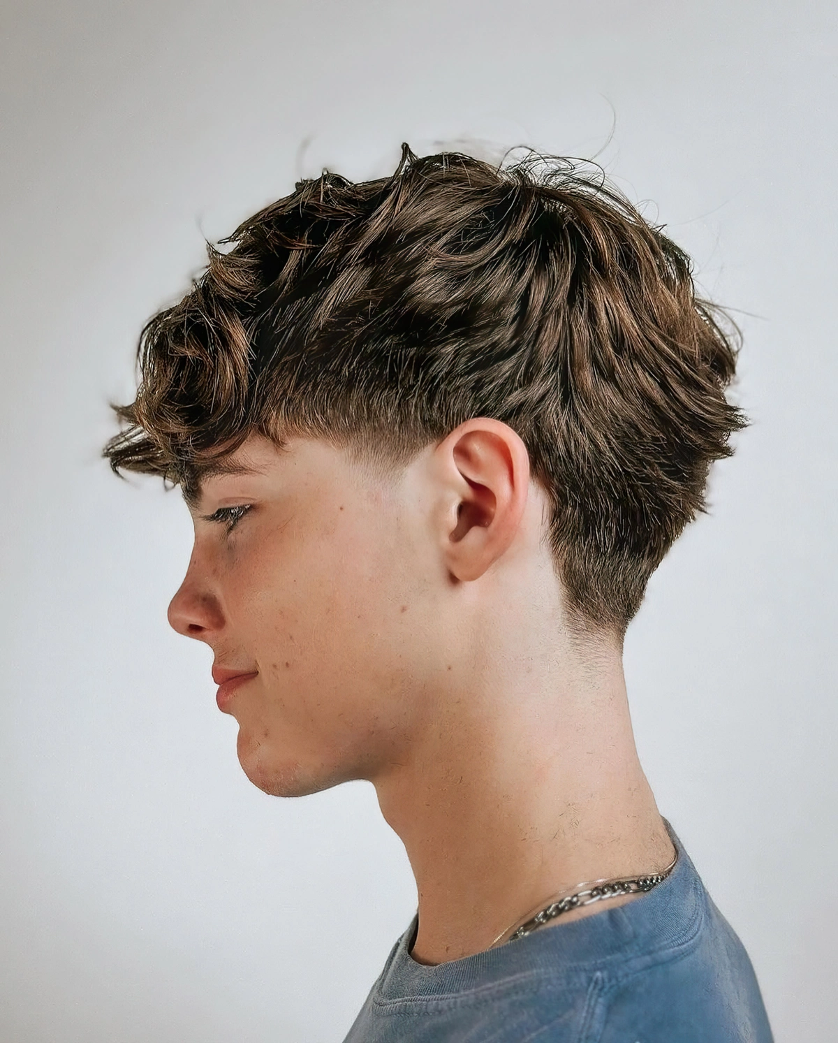 taper cheveux boucles coupe garcon tendance frange messy meches