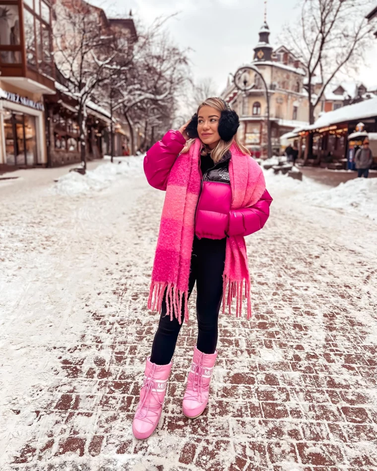 chaussures d hiver femme echarpe rose fuchsia bomber femme