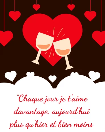 citation pour la saint valentin deux image coeur rouge