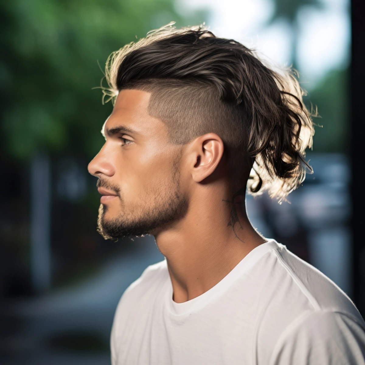 coupe cheveux homme tendance long dessus arriere meches cotes rases