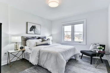 deco chambre scandinave style minimaliste tete de lit gris clair