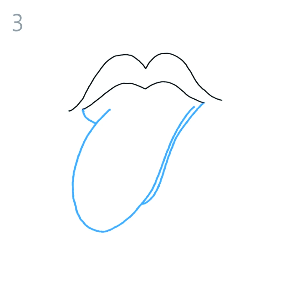 dessiner une bouche avec la langue comme celle de rolling stone