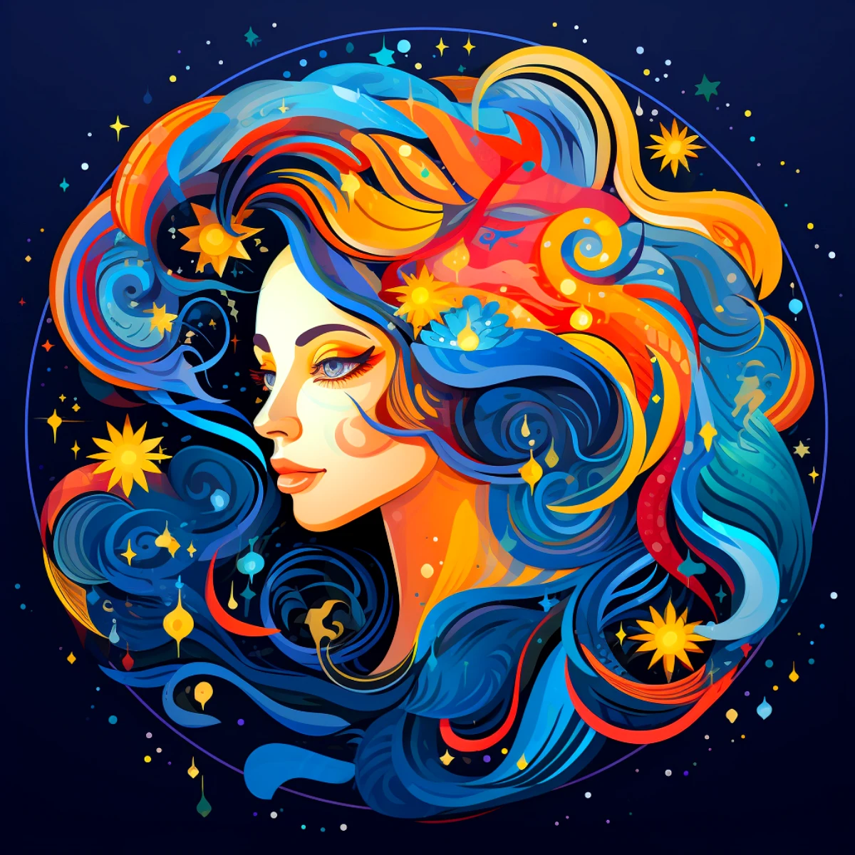 horoscope verseau 2024 dessin image femme couleurs