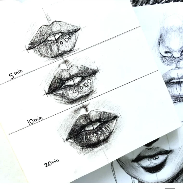 illustration d un dessin d une bouche avec un crayon