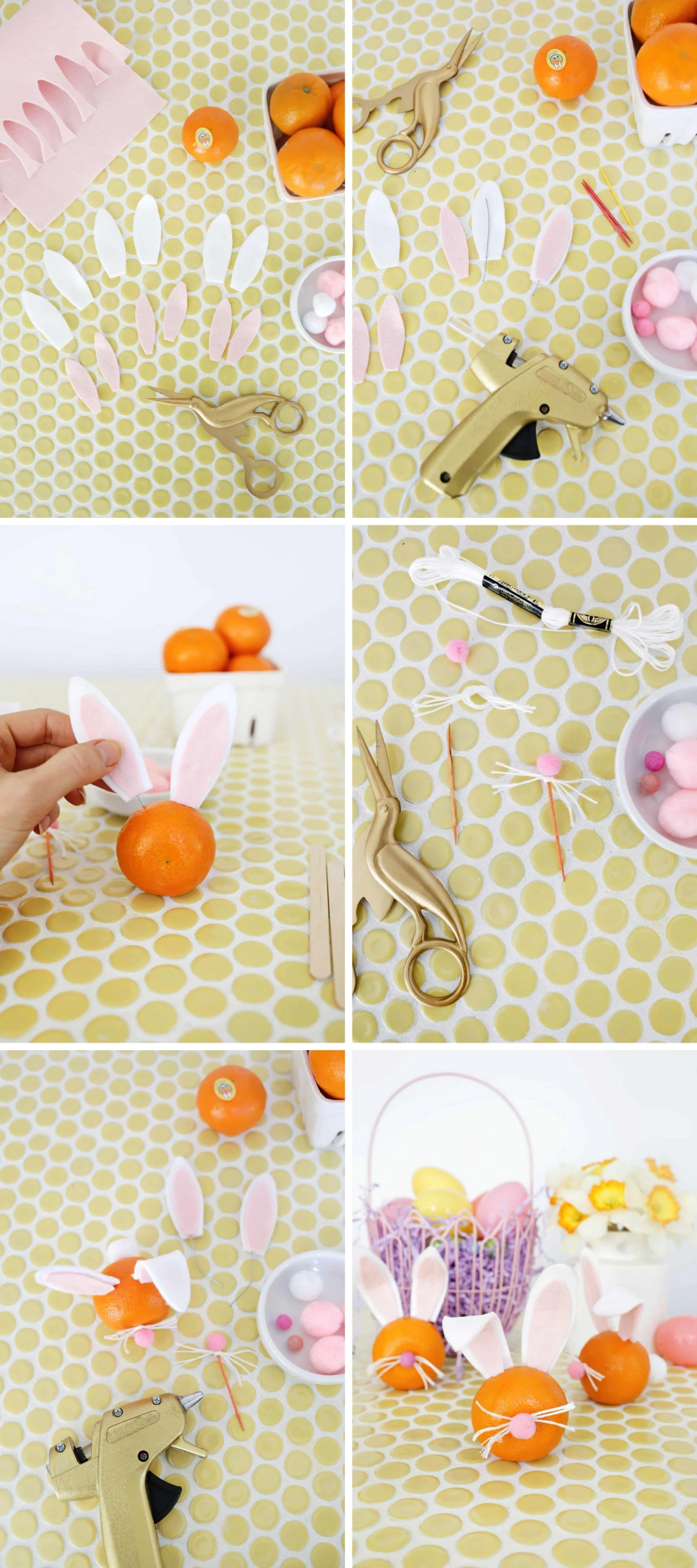 bricolage paque lapin tutoriel creation lapin en mandarine feutre