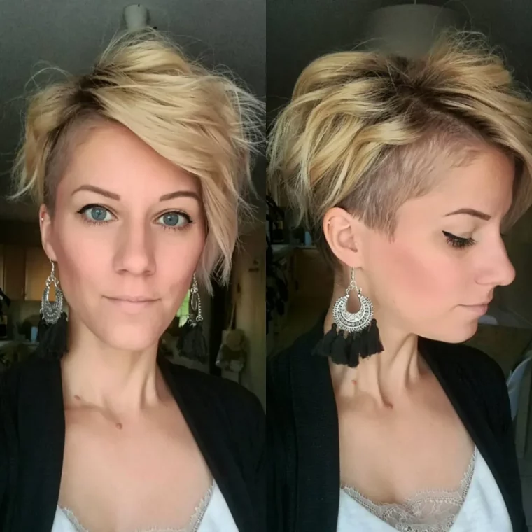 femme blonde boucles doreills noirs petitemusareigne