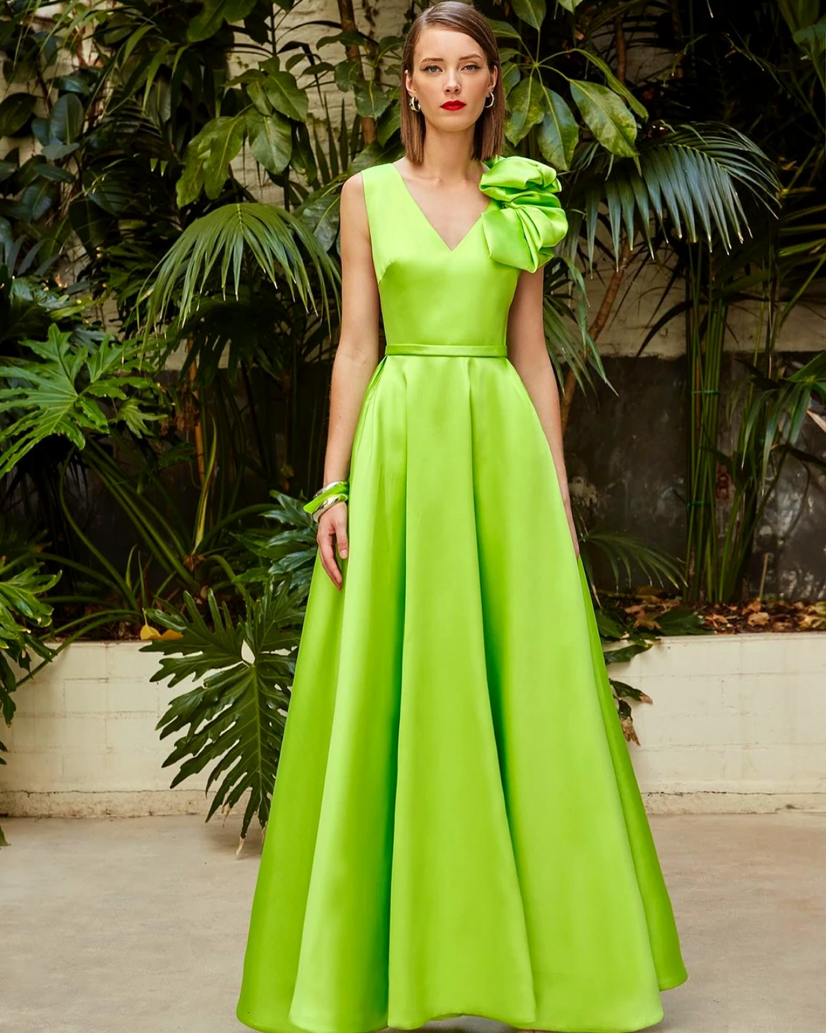 robe longue verte habille mode femme 50 ans