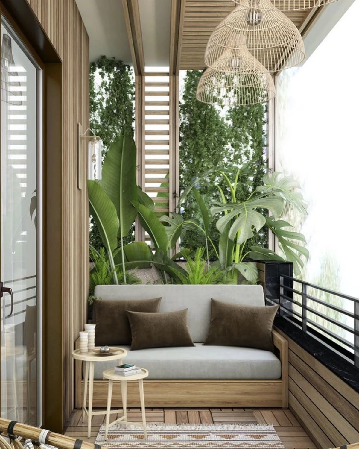 idee amenagement petit balcon plantes vertes