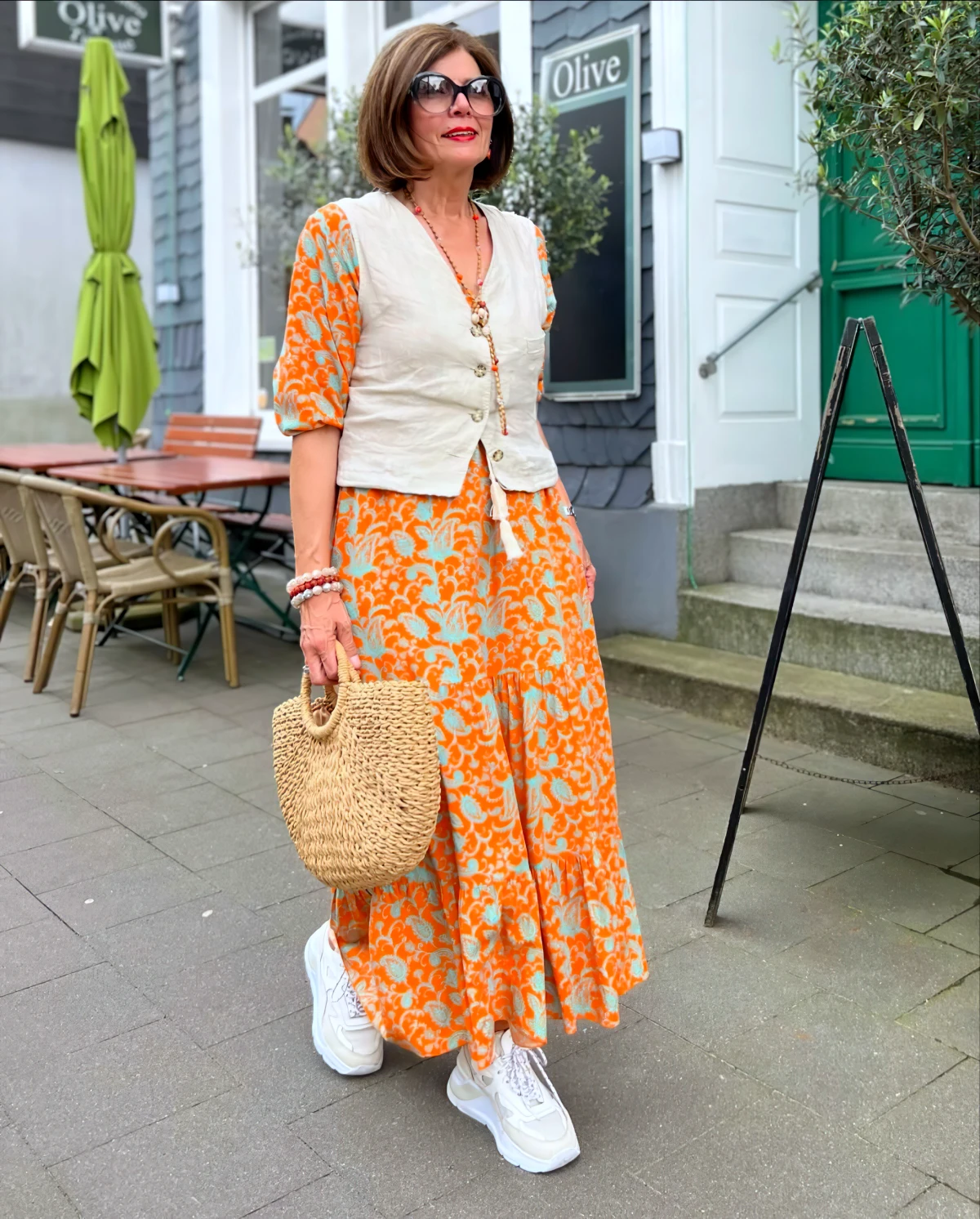 tenue moderne boheme chic pour femme de plus de 50 ans rove orange