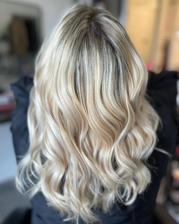 balayage blond californien cheveux ondules