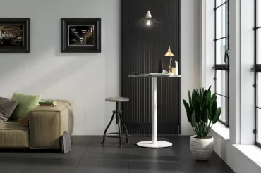 tendances deco 2024 salon en noir et blanc canape vert