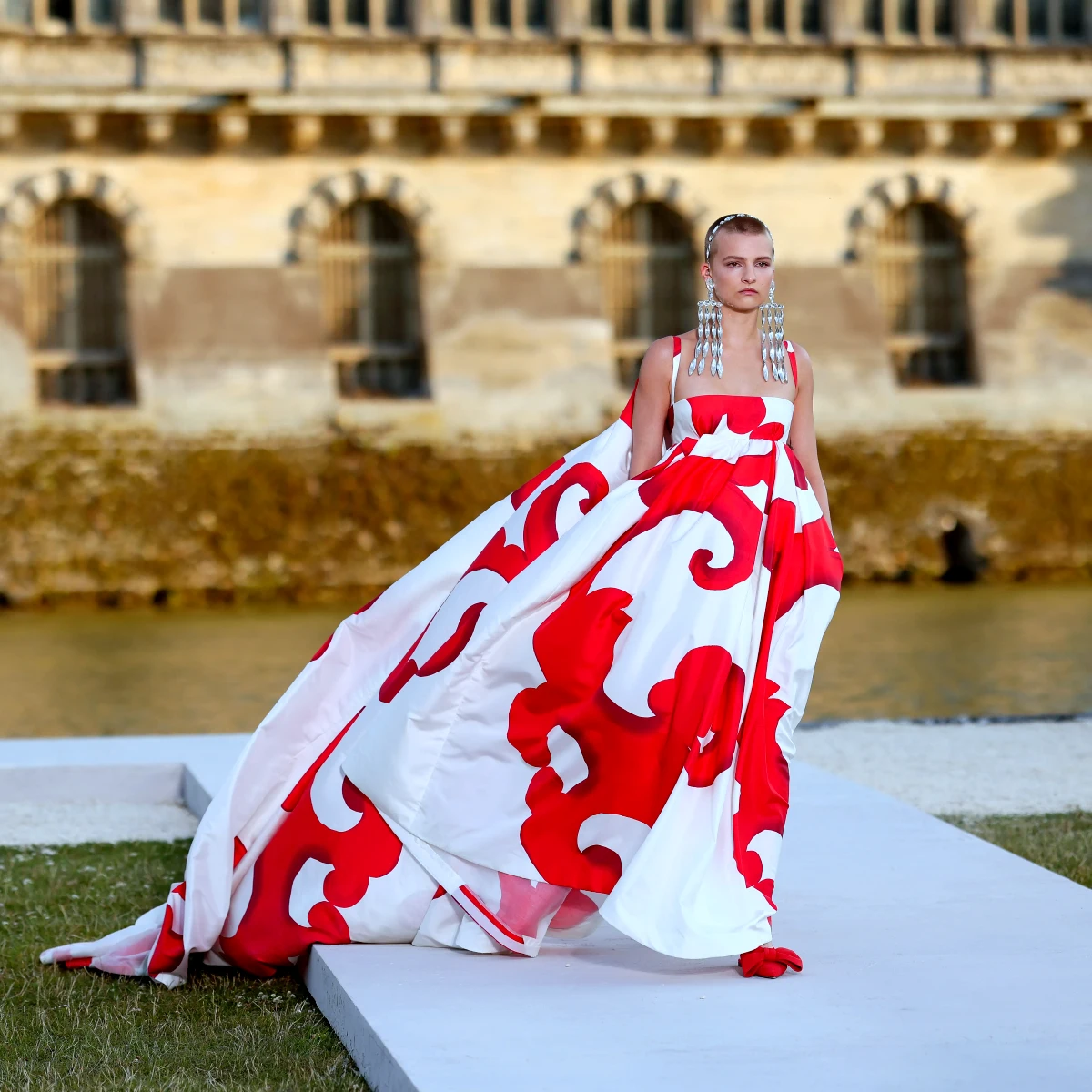 robe fluide imprme rouge valention printemps ete 2024