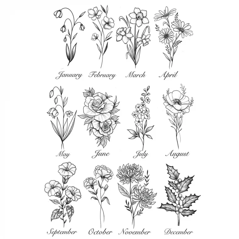 fleur de naissance tatouage liste especes plantes floraison