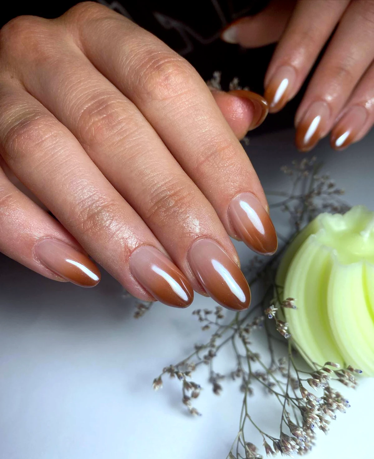 idees d ongles degrades marron pour l automne tendance 2024