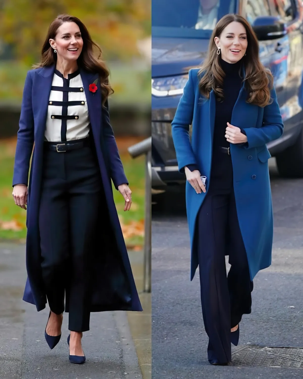 katee middleton manteau bleu marine pantalon noir