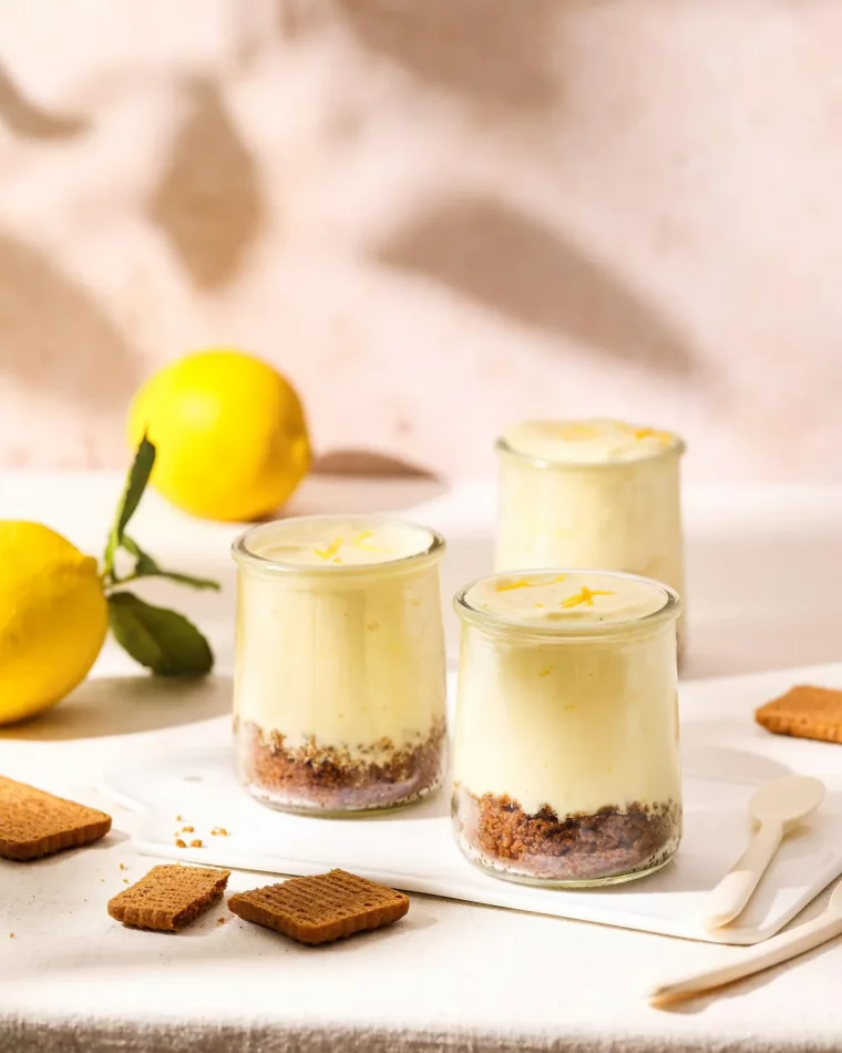 mousse au citron et biscuits dessert facile et rapide