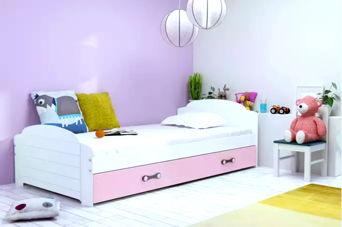 chambre de fille de 10 ans moderne lit mur violet