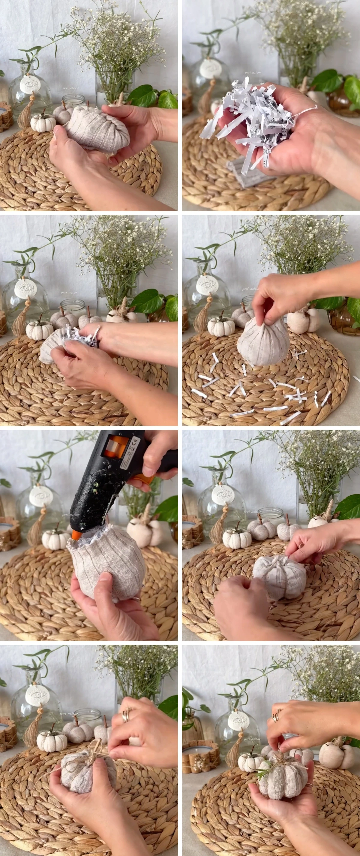 deco automne pas cher diy citrouille chaussette ficelle jute coupures papier