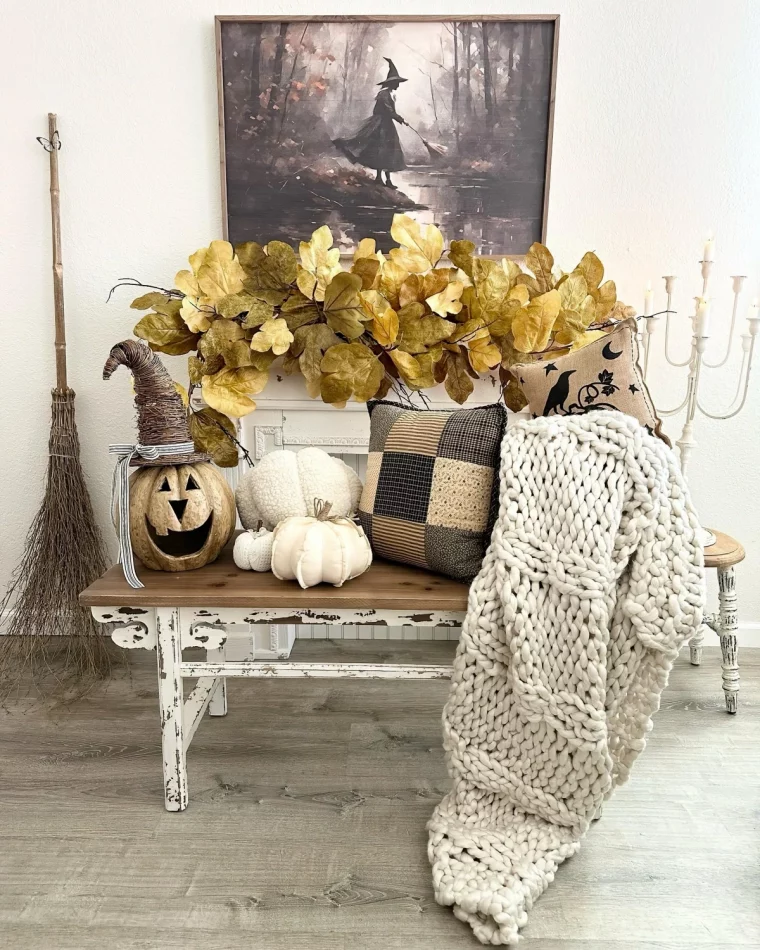 deco halloween a faire soi meme couloir entree banquette coussins