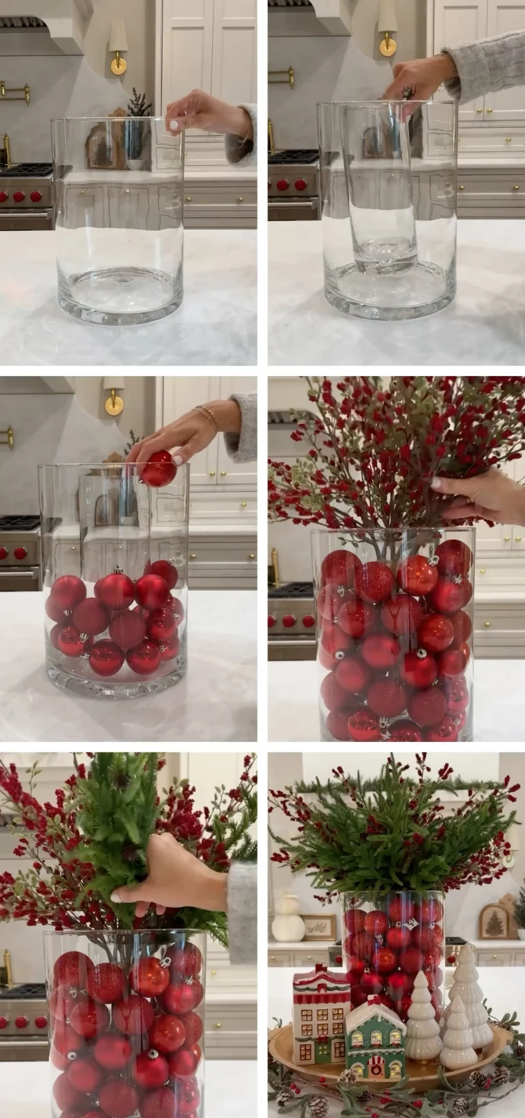 deco table de noel pas cher a faire soi meme vase centre table