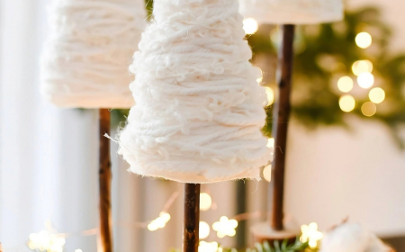 decoration de noel table diy sapin laine