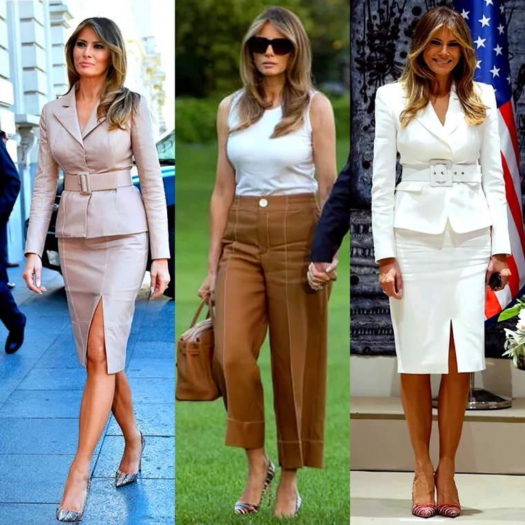 melania trump style 3 looks avec des couleurs neutres