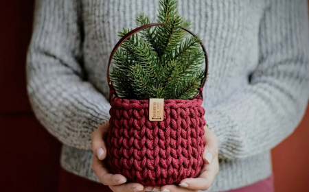 panier en crochet artisanal mini