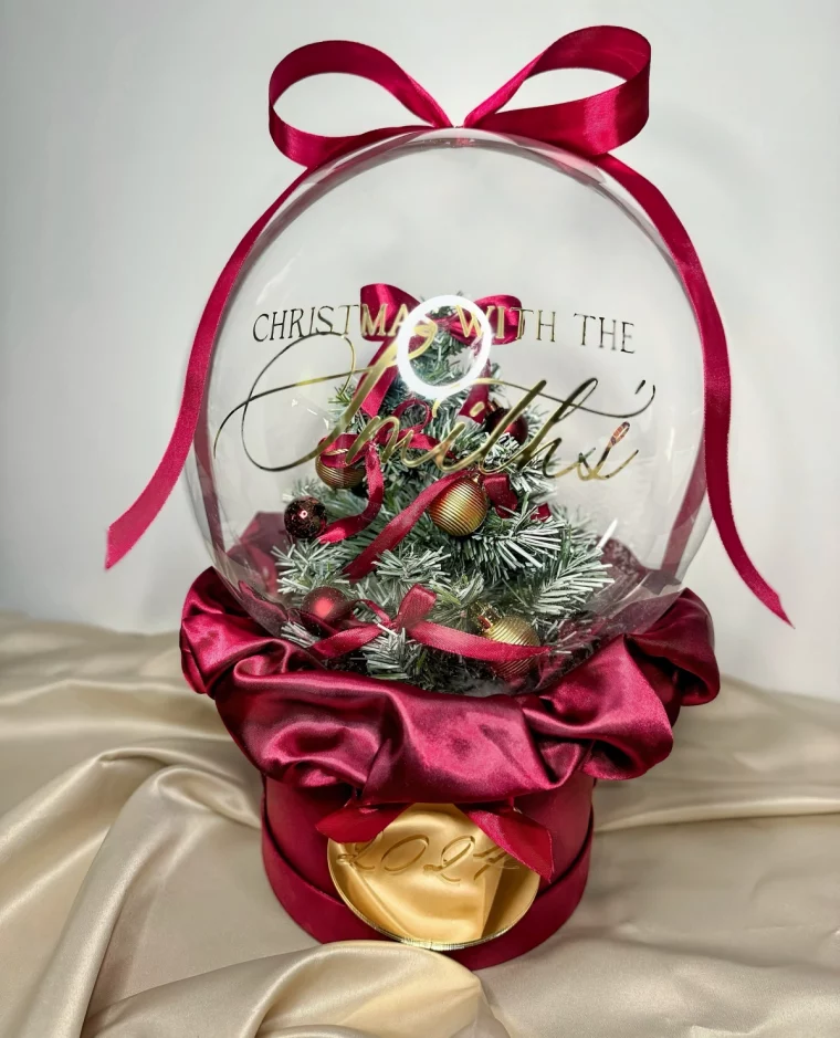 sapin noel bonbons ruban rouge cadeau personnalise femme