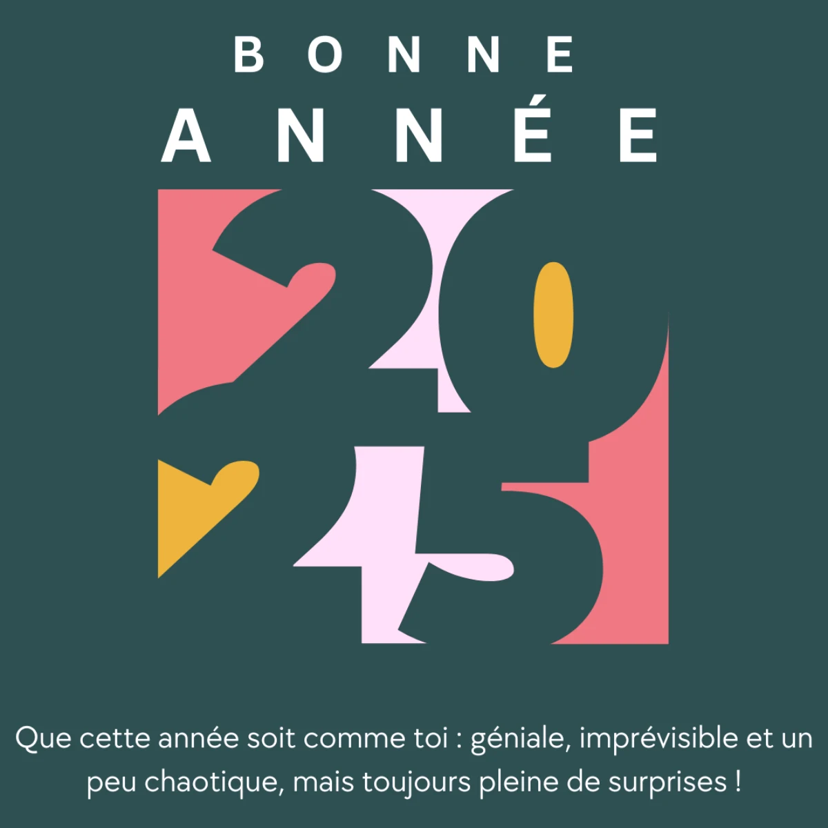 vert rose jaune bonne année 2025 message drole