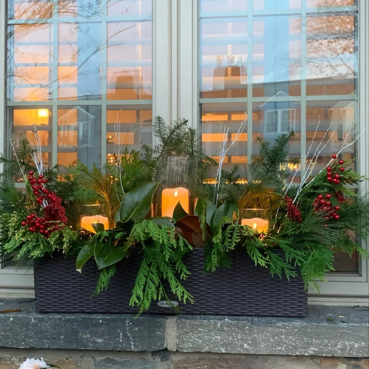 bougies led contenants verre jardiniere deco fenetre noel