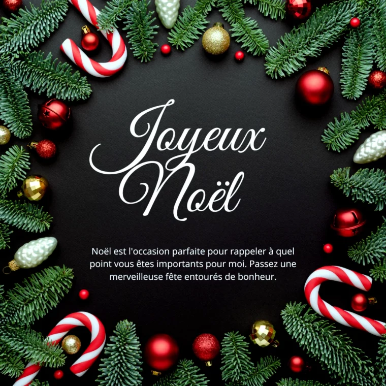 carte pour noel avec des voeux