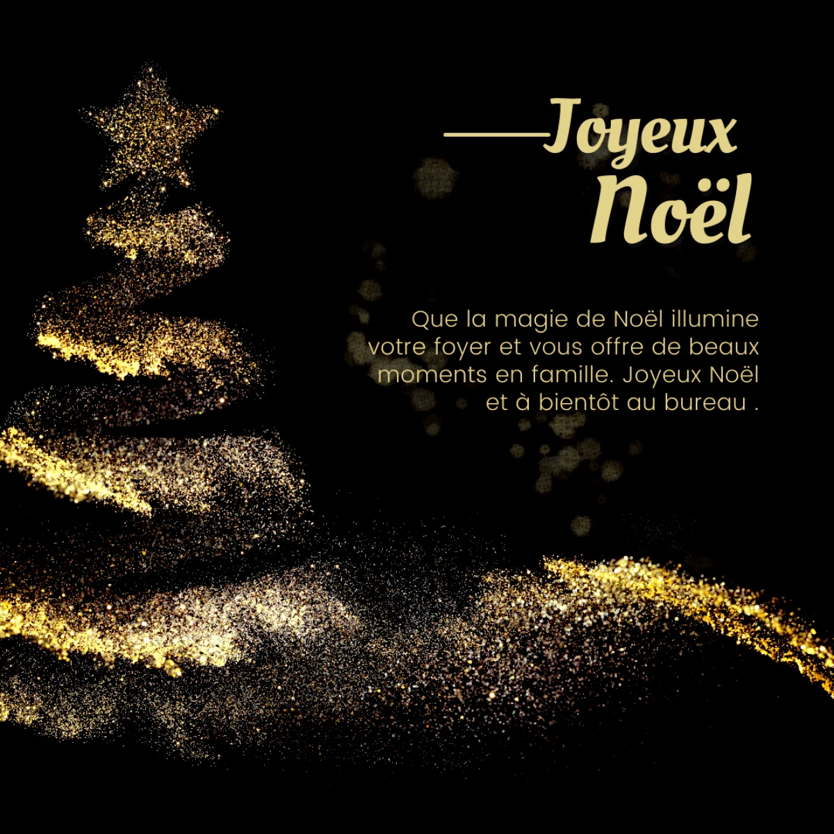 cartes de noel class a telchercager pour les collegues couleur noir et dore