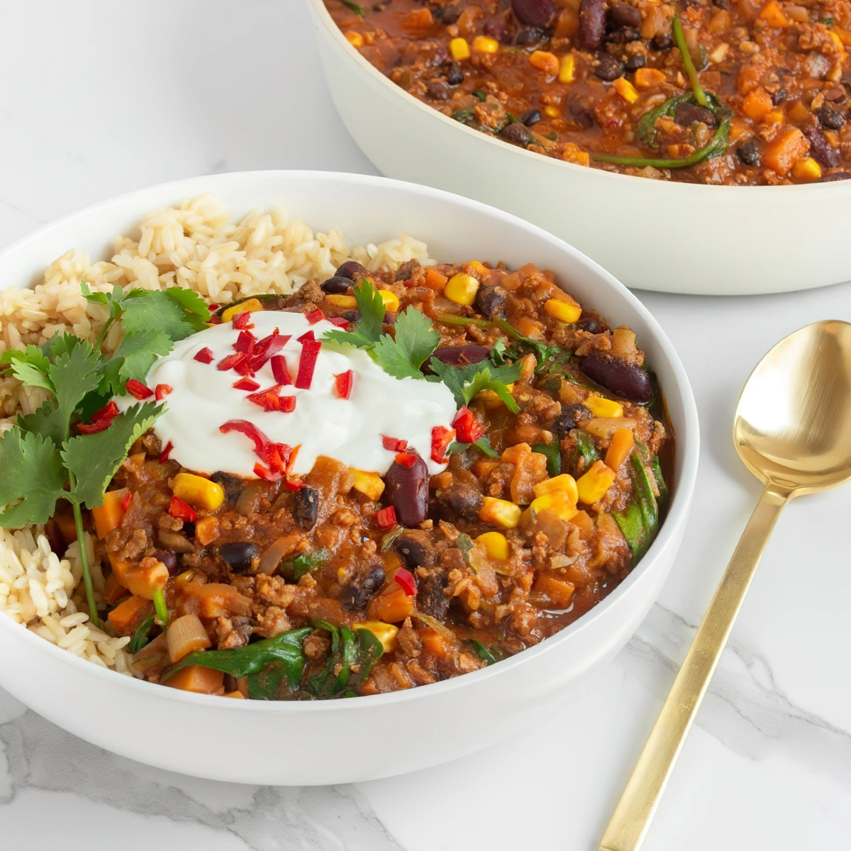 chili con carne riz blanc plat pour 10 personnes a faire la veille