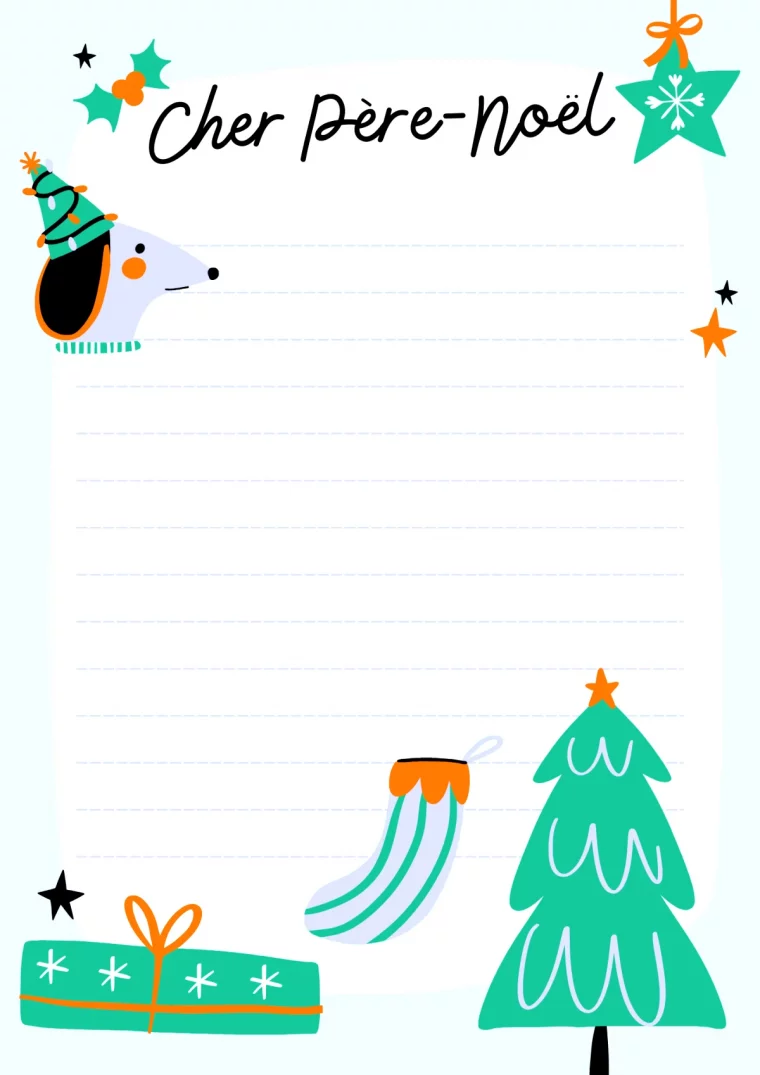 design lettre pere noel maternelle