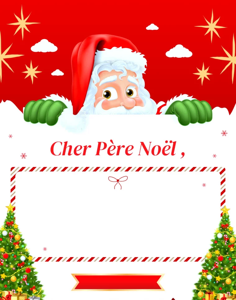 exemple d une lettre au pere noel vierge colore pour telecharger et imprimer