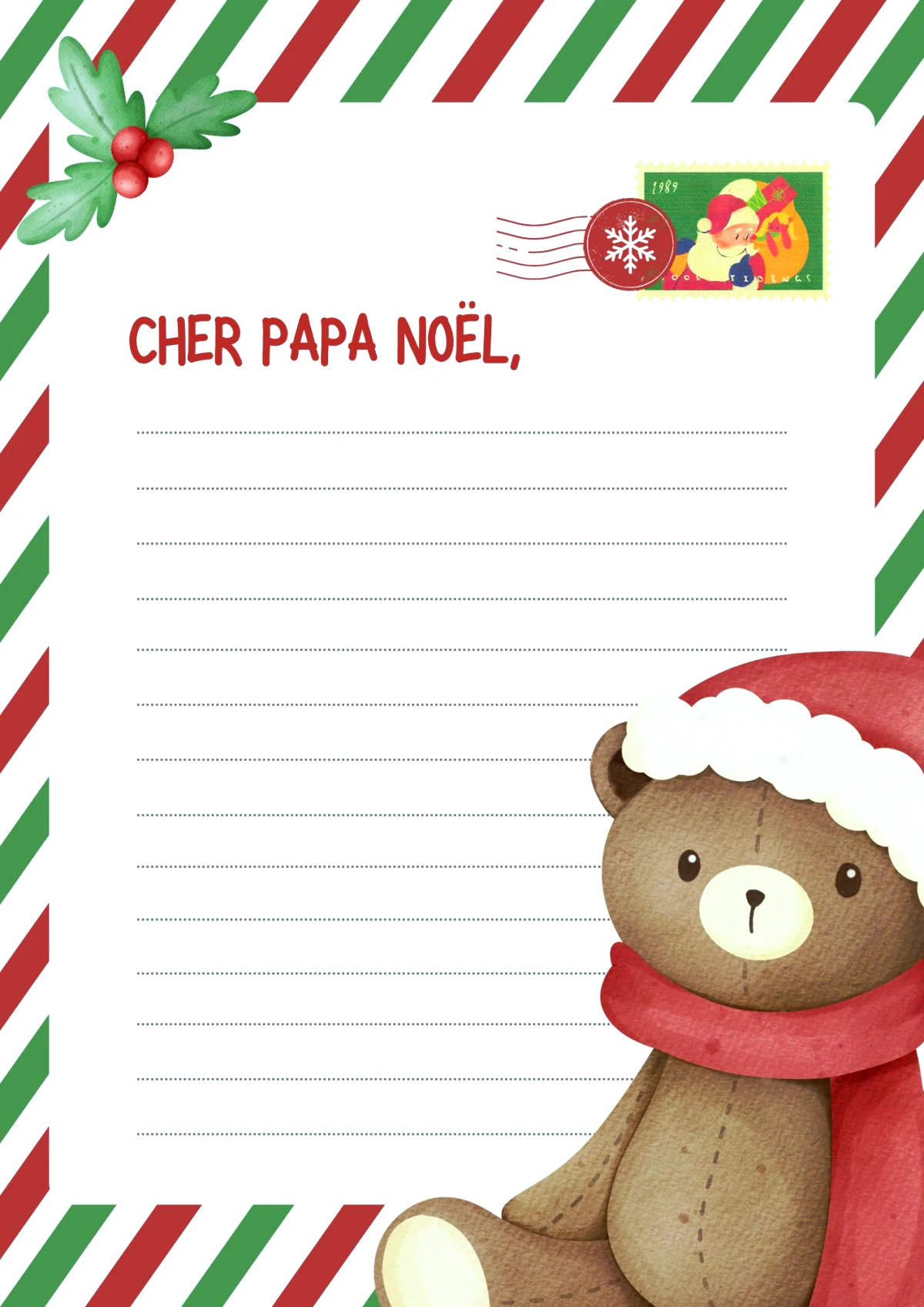 exemple de lettre pere noel maternelle a telecharger