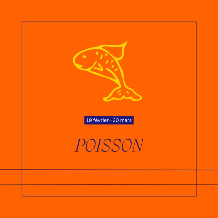 horscope poisson 2025 image jaune sur fond orange