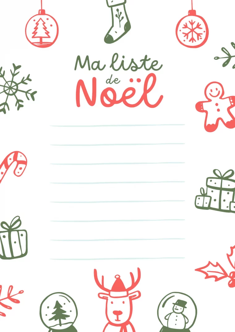 image liste de noel a imrimer pour les enfanys