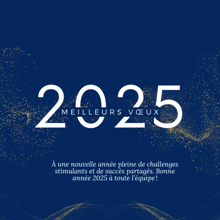 image nouvel an 2025 pour les collegues gratuit couleur bleu et blanc