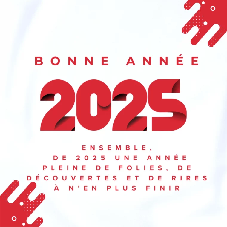 image nouvel an pour les amus design rouge et blanc