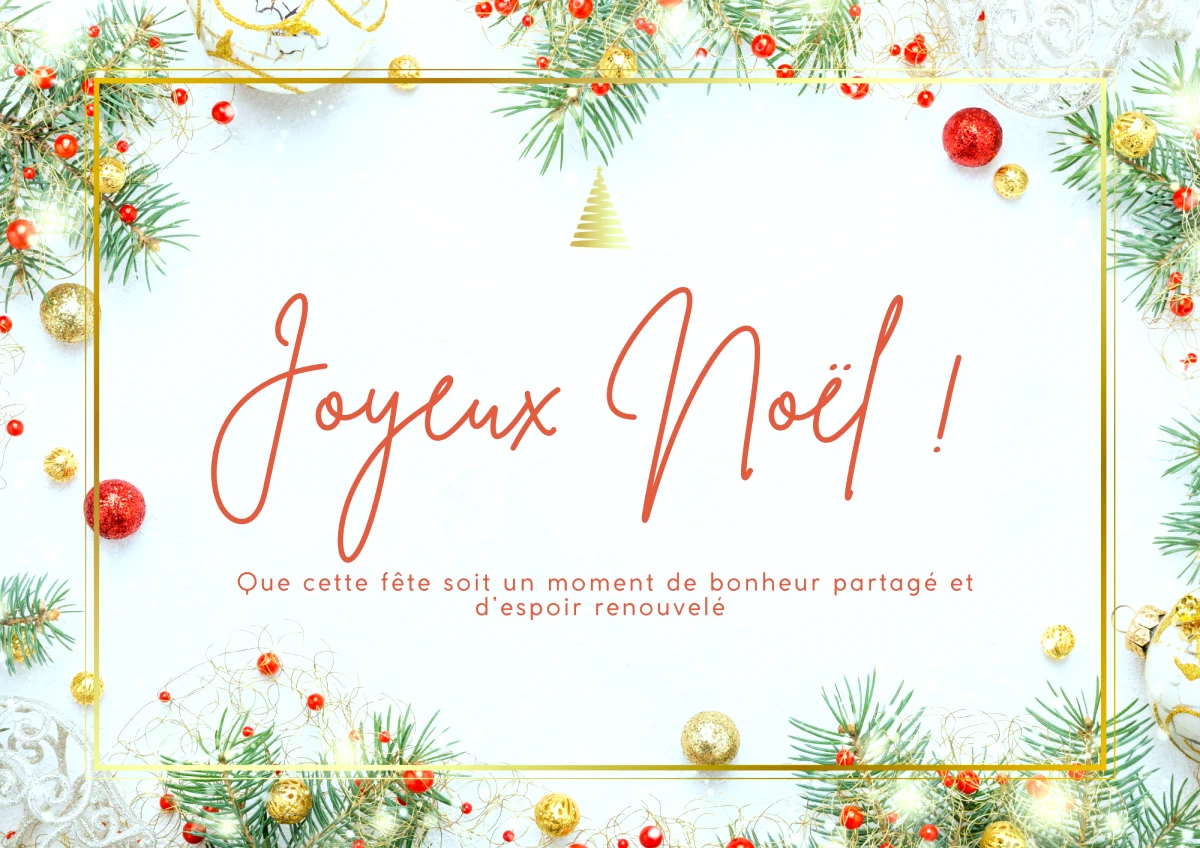 joyeux noel carte de voeux gratuite