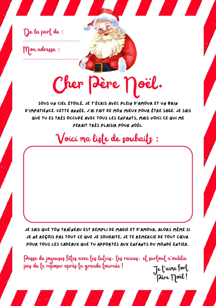 lettre de pere noel design original