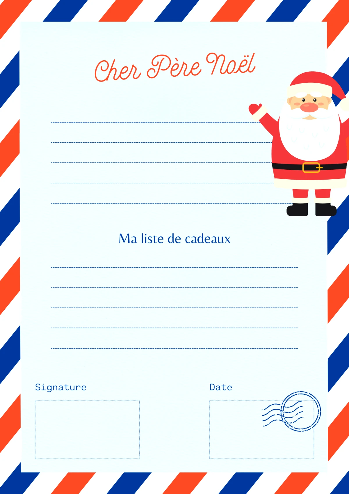 lettre pere noel a imprimer gratuitement