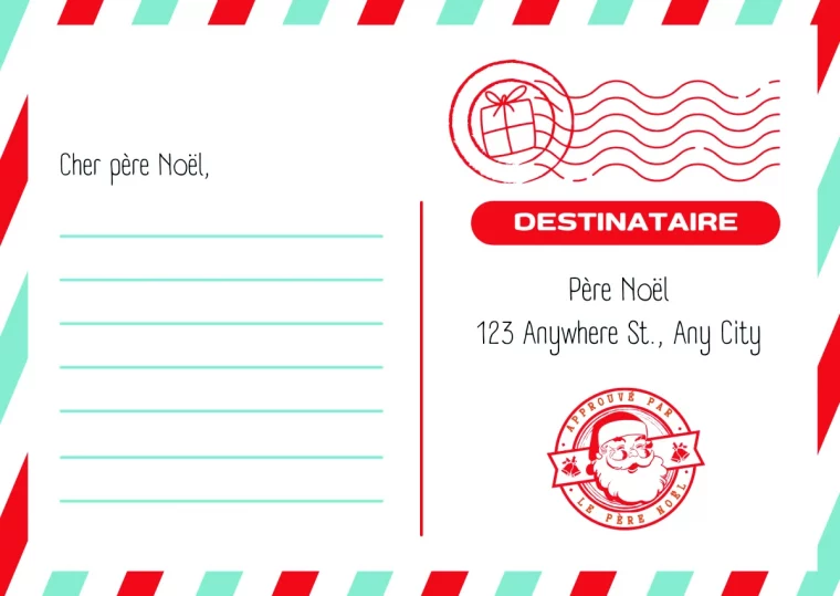 lettre pour le pere noel poste